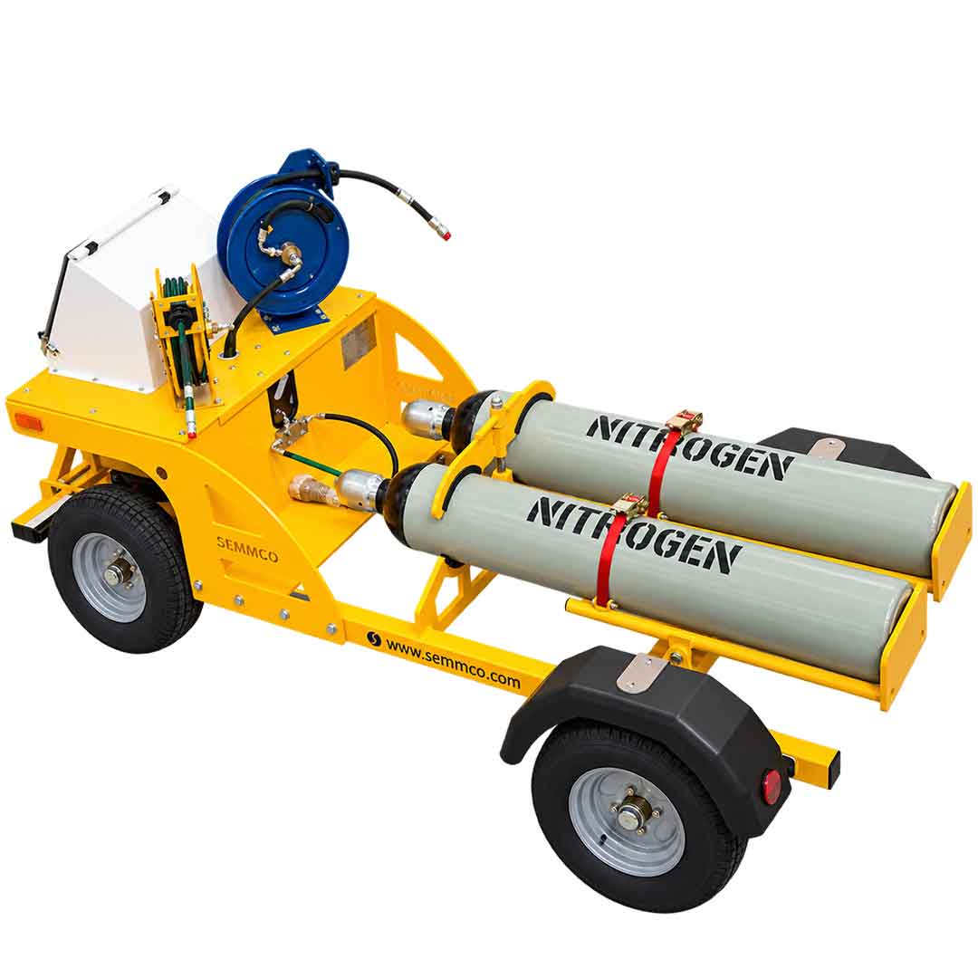 Nitrogen Cart  - Demountable - 2 Cylinder - HP+ LP - inc. Retractable Hose Reels