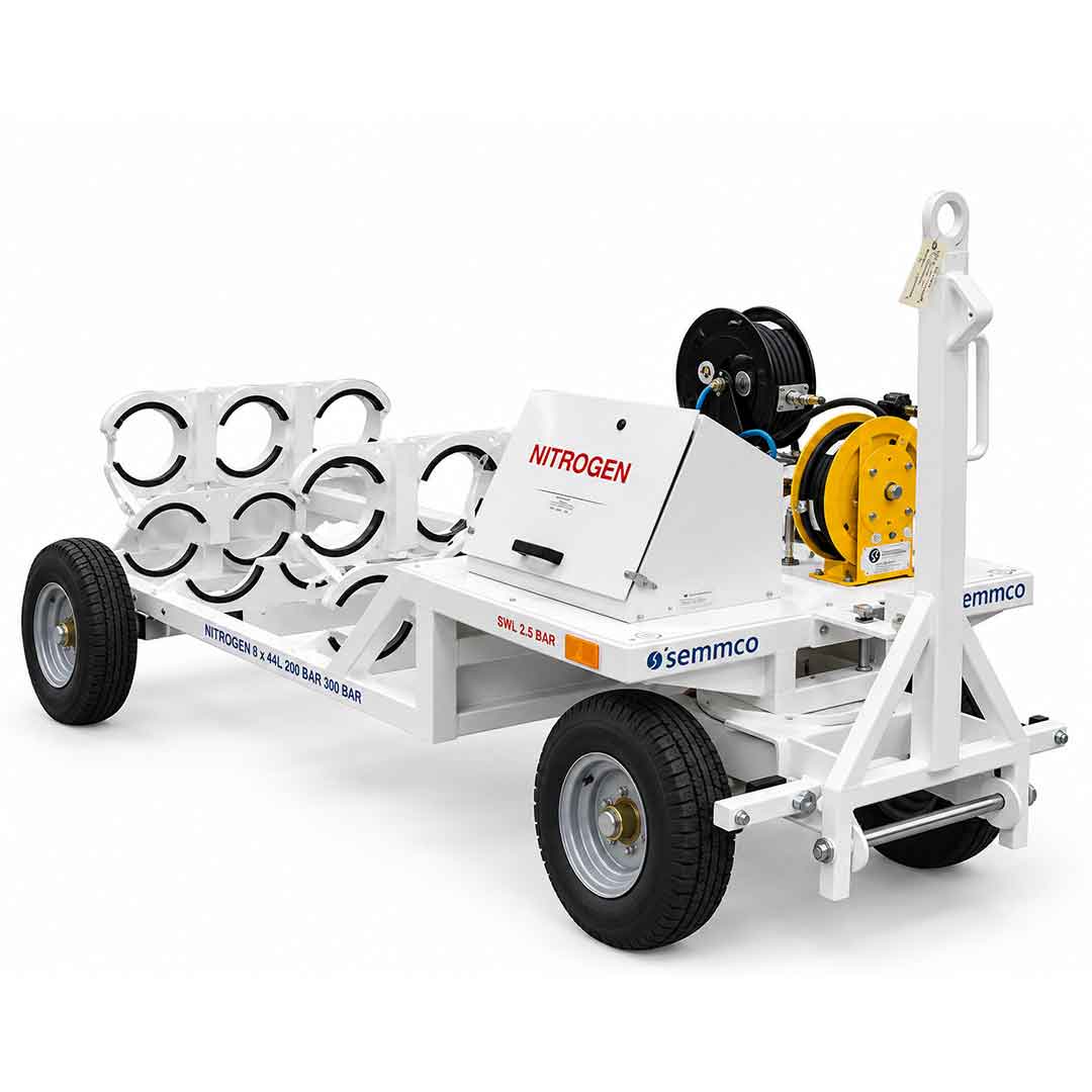 Nitrogen Cart  - Fixed - 4 Cylinder - HP+ LP - inc. Retractable Hose Reels