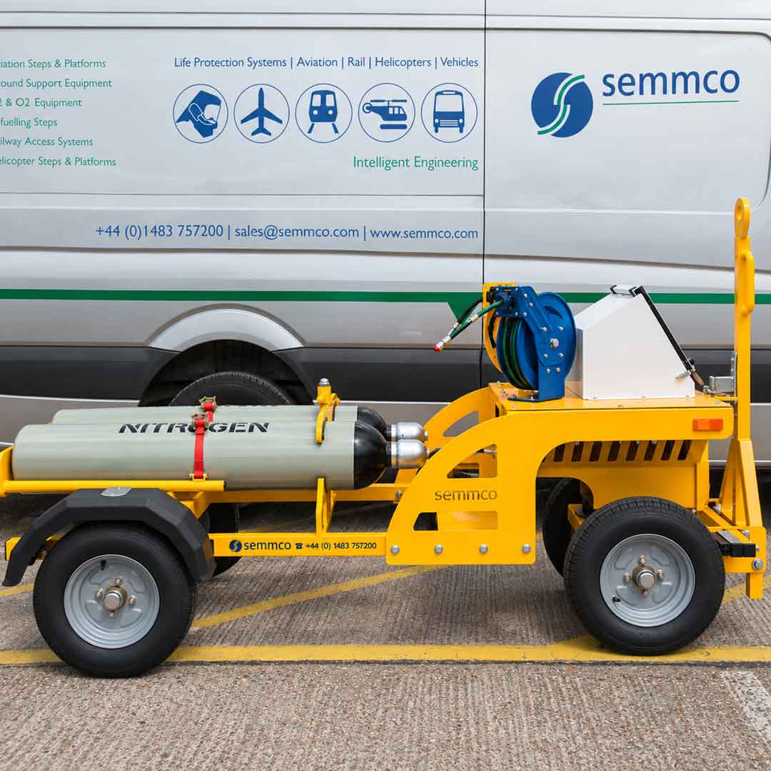 Nitrogen Cart  - Demountable - 2 Cylinder - HP+ LP - inc. Retractable Hose Reels