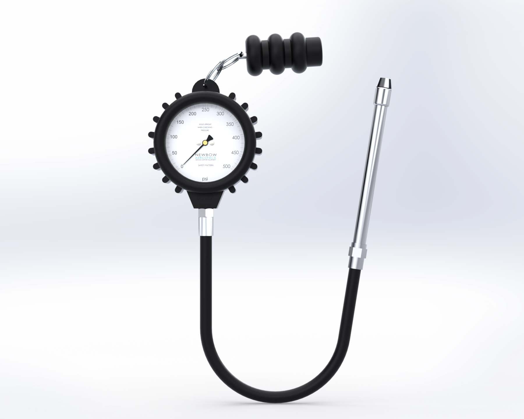 Tyre Pressure Gauge 0-500psi 8v - Inline Adapter