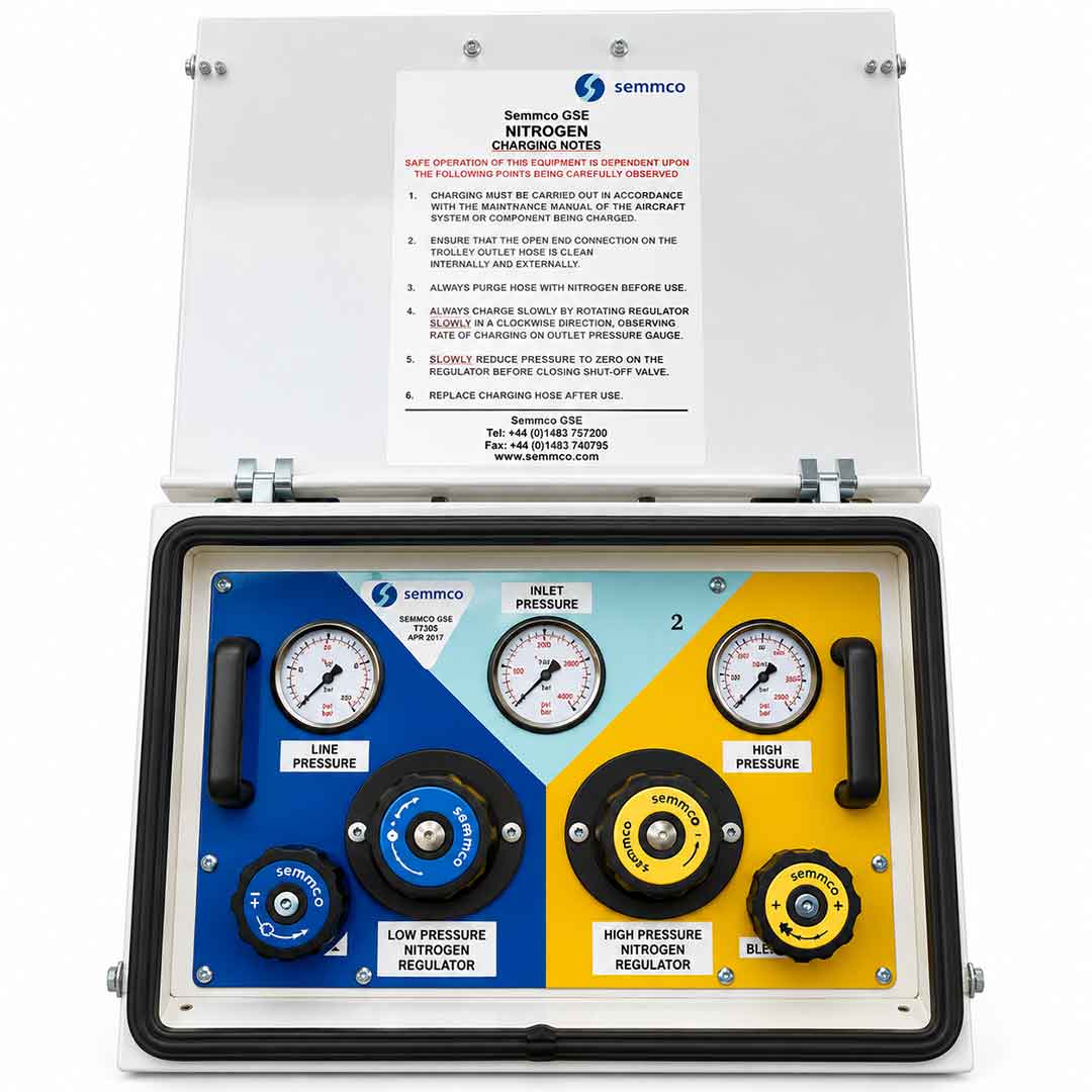 Nitrogen Cart  - Fixed - 6 Cylinder - HP+ LP - inc. Retractable Hose Reels