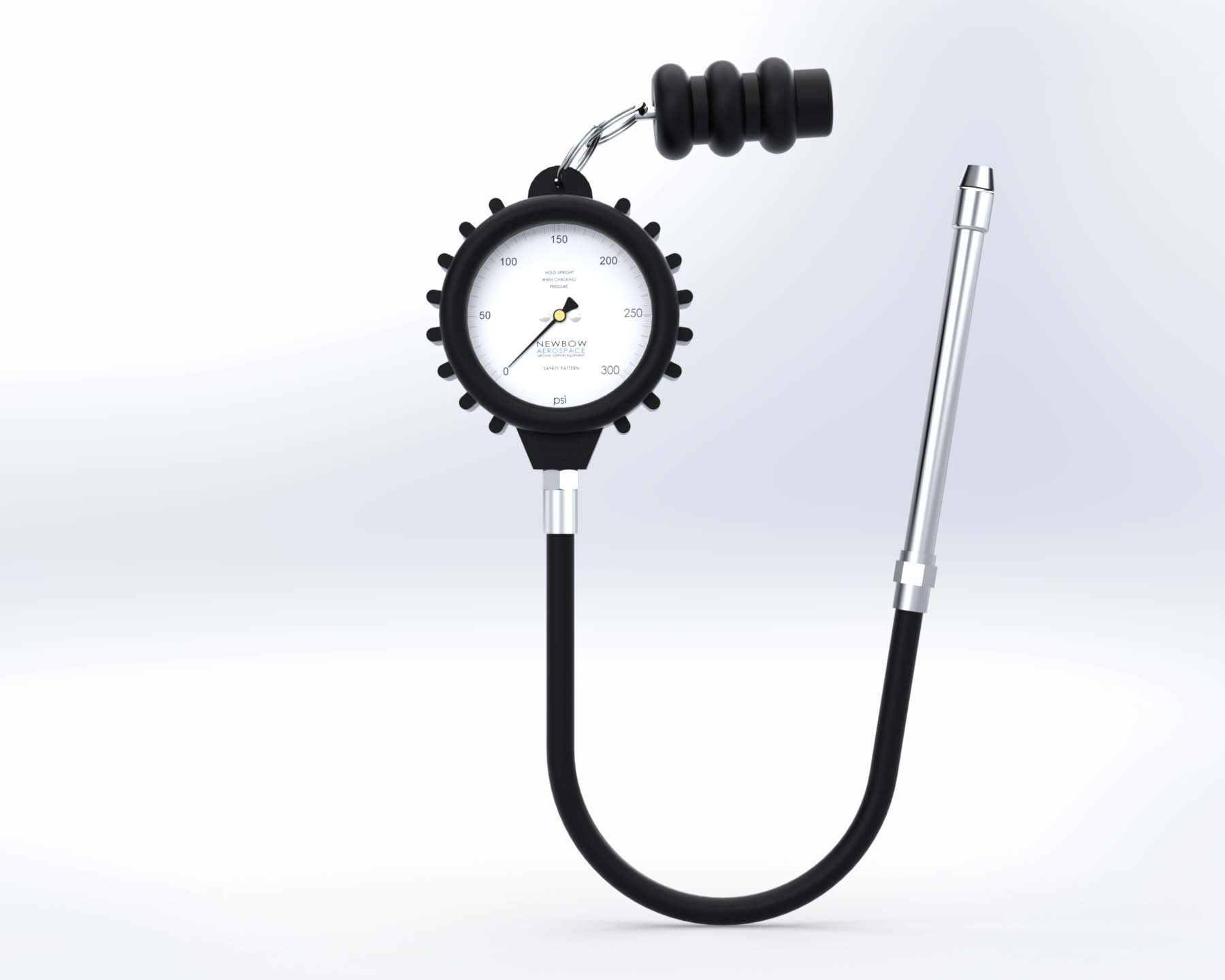 Tyre Pressure Gauge 0-300psi 8v - Inline Adapter
