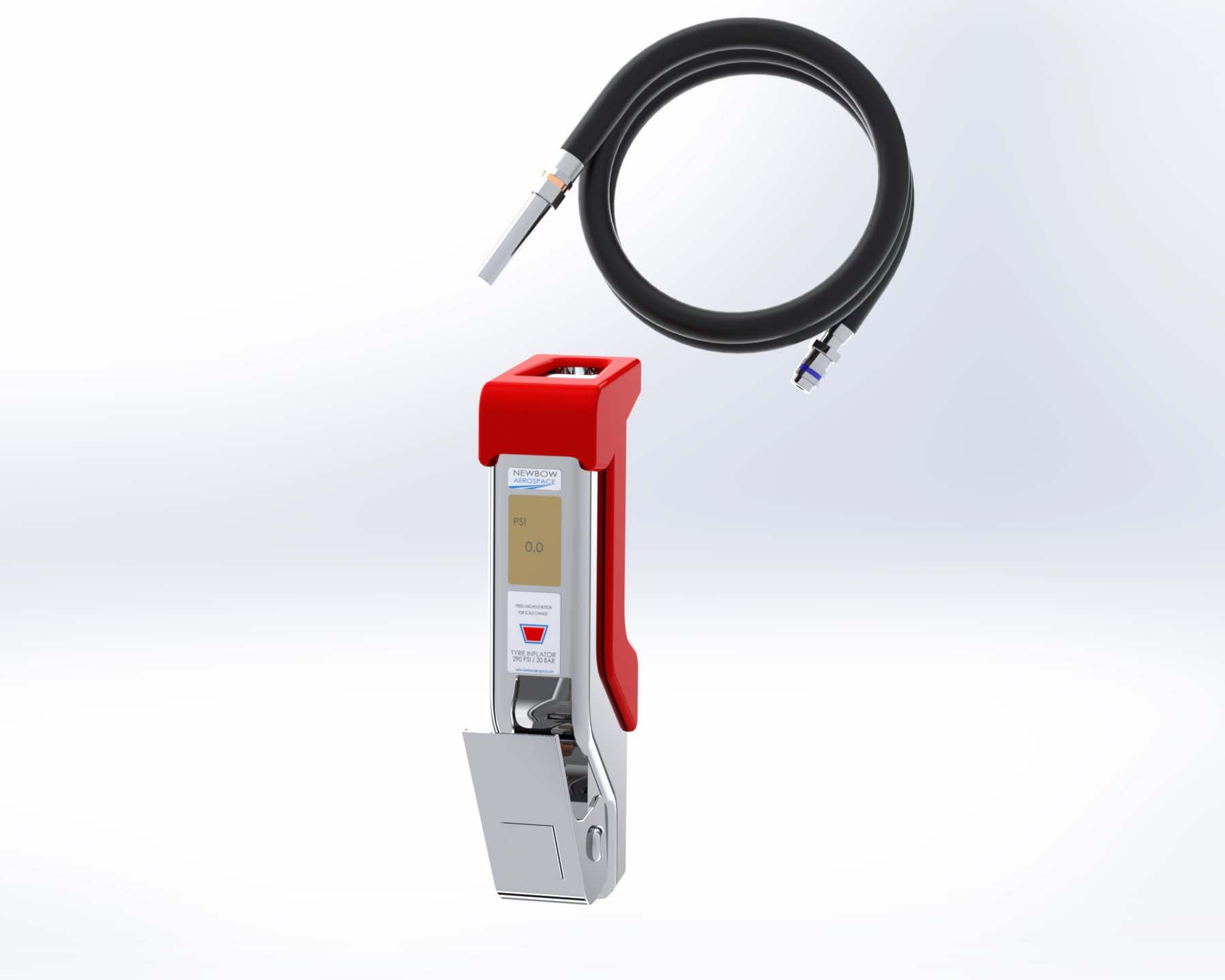 Tyre Inflator Tool - Digital Gauge & 8v Hose (long reach adapter)
