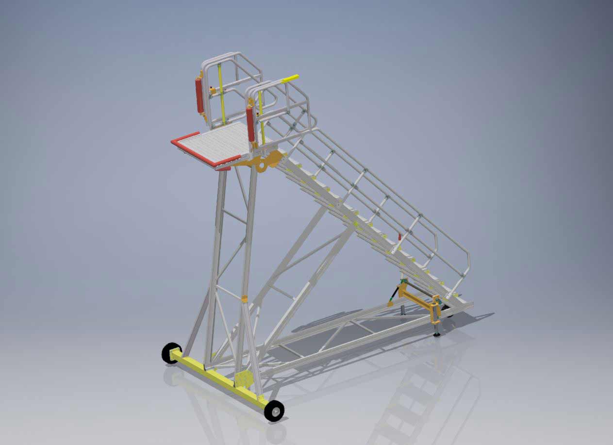 Engineers Maintenance Access Platform Hangar H3.75m x L1.0m x W1.0m - 15 Steps - No XC
