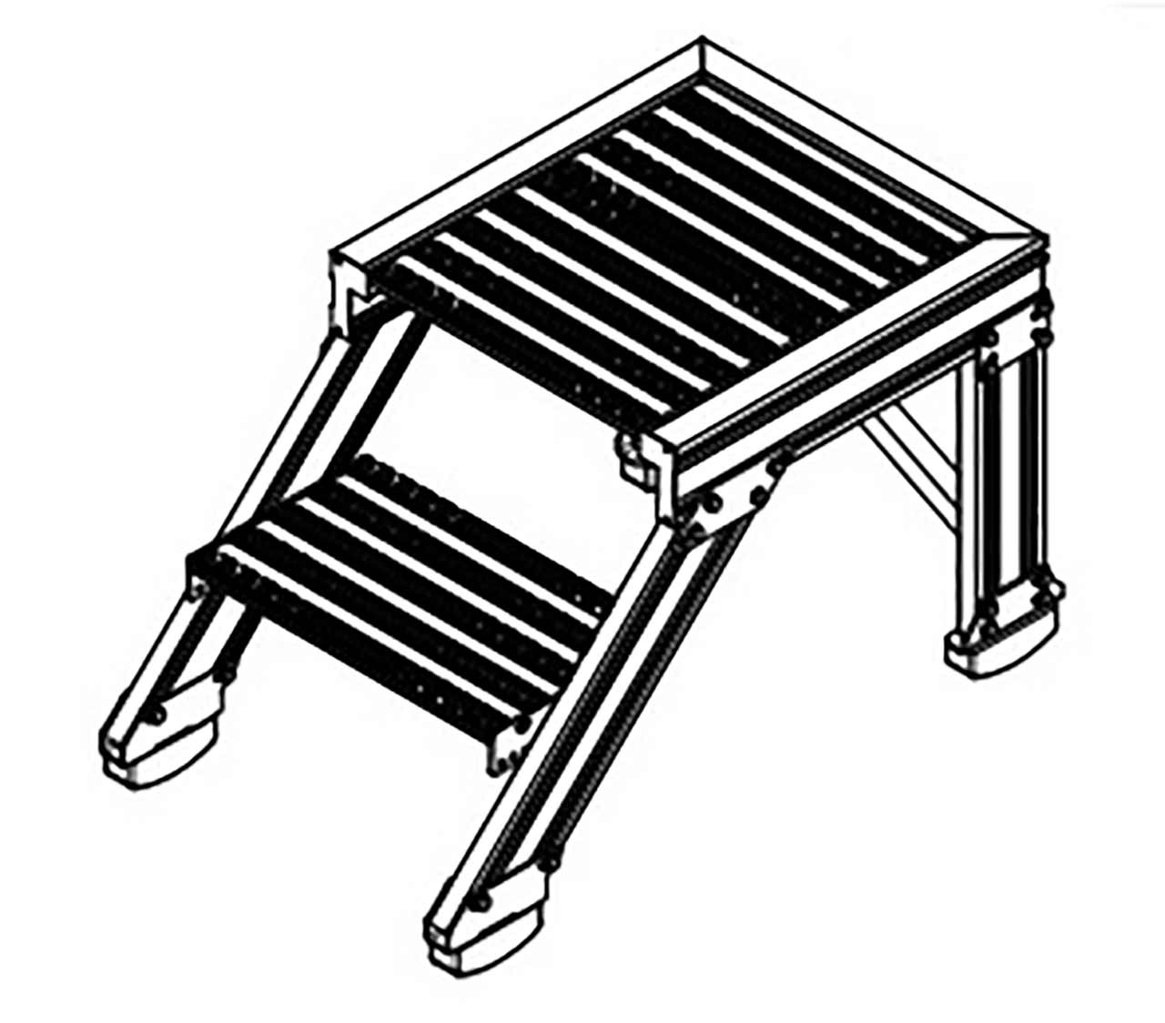 H0.5m x L0.5m x W0.5m - 2 Step with X cut and rubber feet