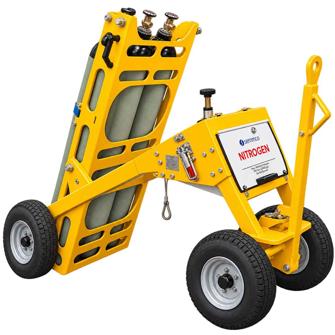Nitrgoen Smart Cart - 3 Cyl Demount - HP/LP Charge Panel + Hose Storage Pockets