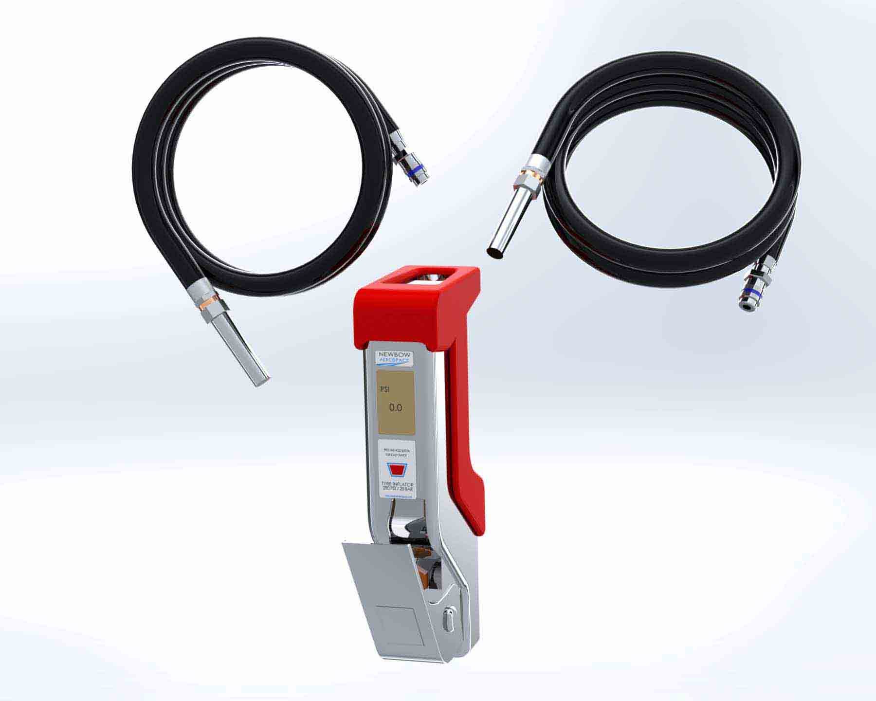 Tyre Inflator Tool - Digital Gauge, 8v & 12v Hose (long reach adapter)