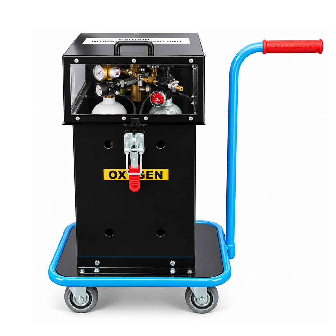 Oxygen Charging Rig - Therapy Cylinder (4 x Scott ) Charging points & manifold with relief valve