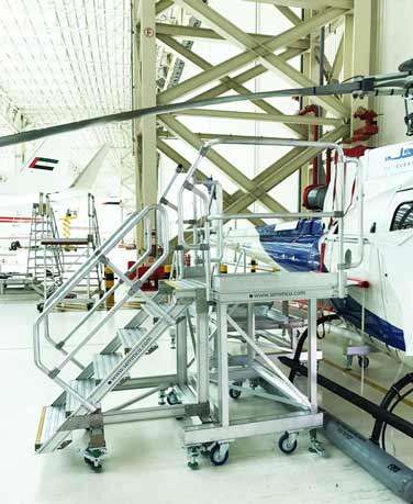 Helicopter Side Access Platform Fixed Height (H125) H0.75 & 1.3m x L4.5m x W1.0m RH
