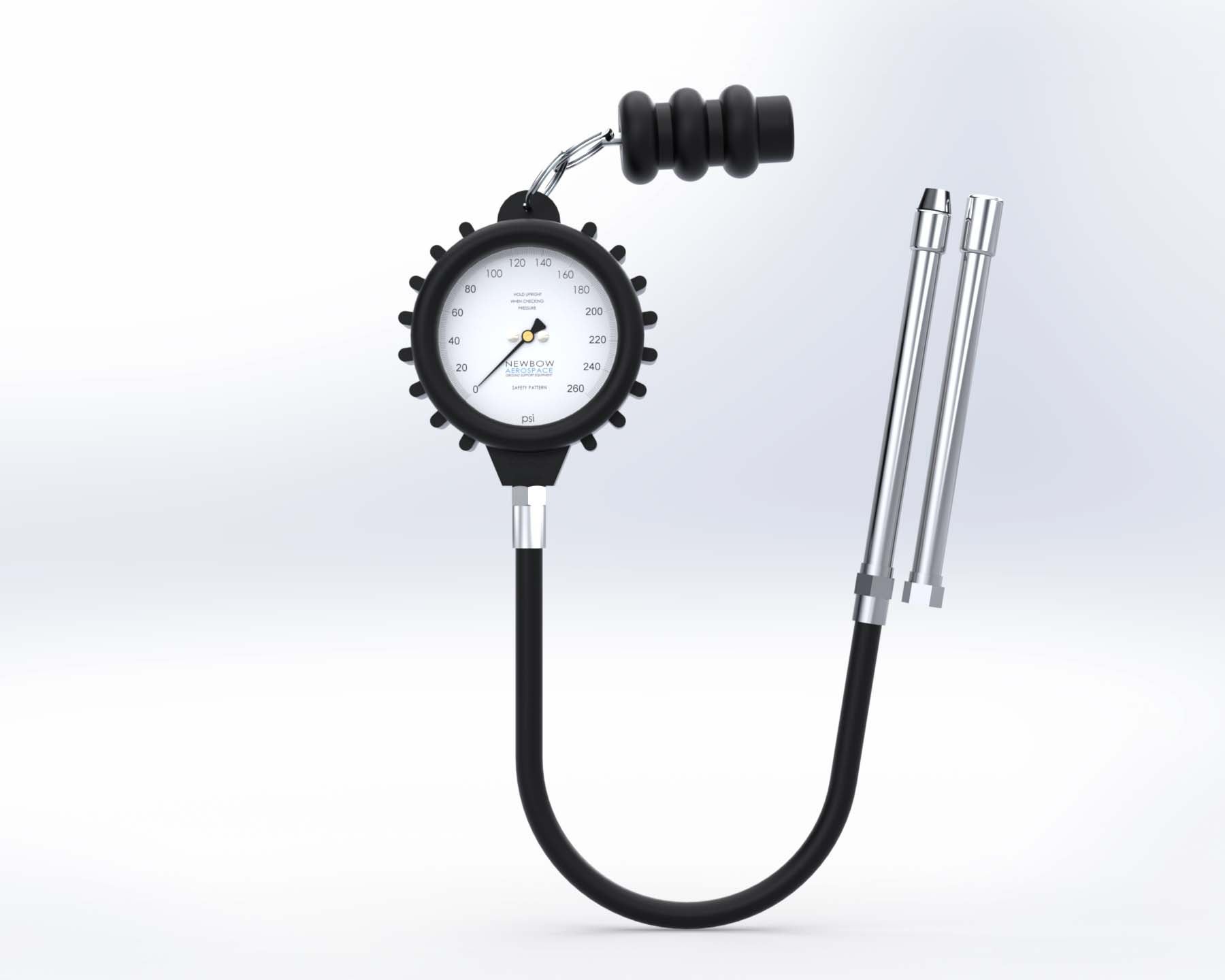 Tyre Pressure Gauge 0-200psi 8v & 12v - Inline Adapter