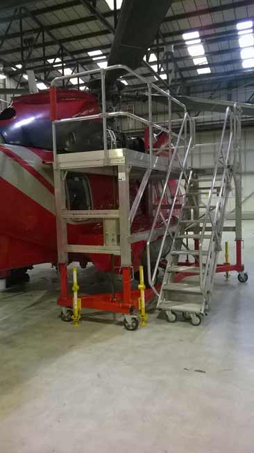Helicopter Main & Tail Rotor Variable Height Acces Platform (S-92) H1.7 - 2.5m x L3.4m x W1.2m RH