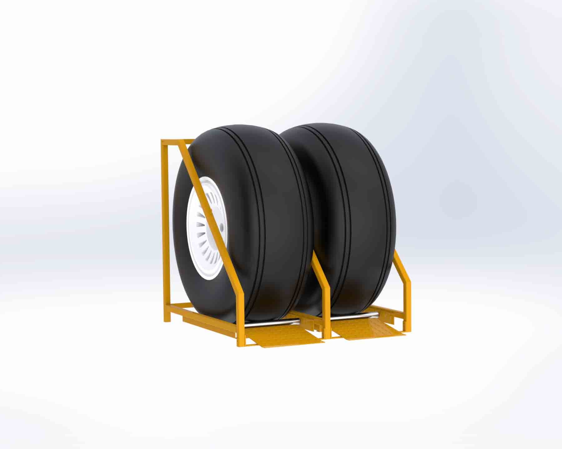 SELF-ASSEMBLY WHEEL STORAGE STAND, 2-BAY, FOR WHEELS LESS THAN 720MM WIDE