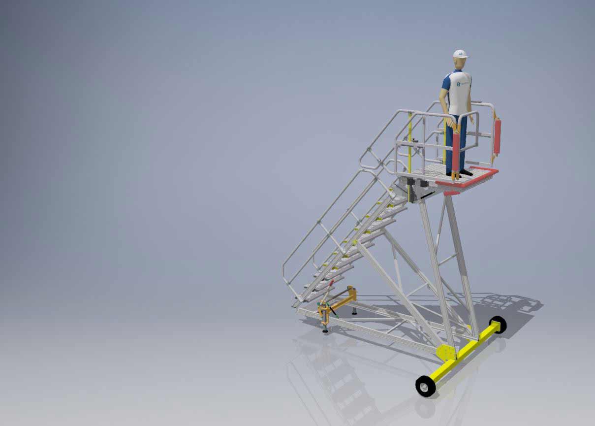 Engineers Maintenance Access Platform Hangar H3.0m x L1.0m x W1.0m - 12 Steps - No XC