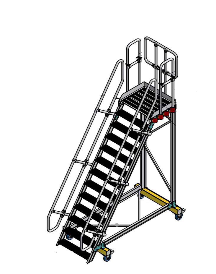 Helicopter EC145 Tail Fixed Height Acess Platform - Tall H2.5m x L0.7m x W0.8m