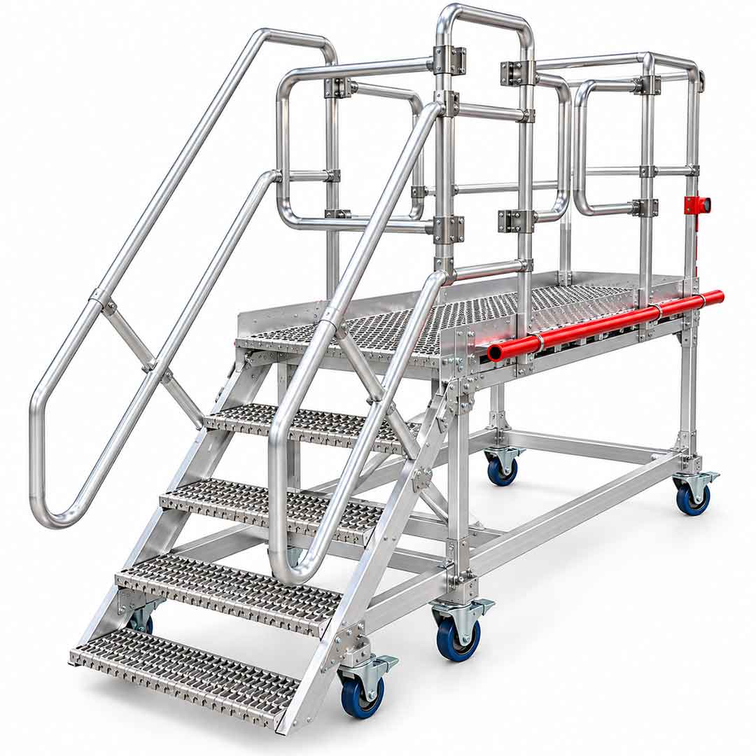 Semmco Rail Side Access Maintenance Platform with Double Swing Gates H1.15m – front view