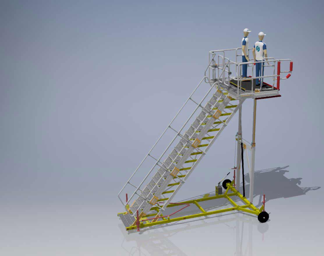 PAX & Windscreen Variable Height Access Platform Hangar H2.5-4.5m x W2.5m x L1.5m 