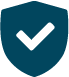 Icon: shield with check mark, symbol for security