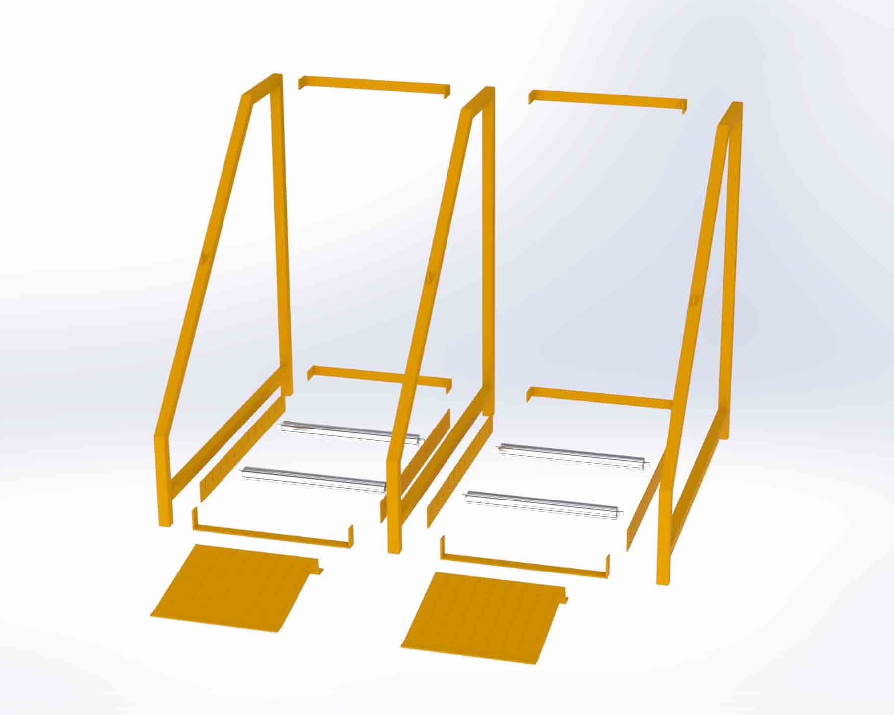 SELF-ASSEMBLY WHEEL STORAGE STAND, 2-BAY, FOR WHEELS LESS THAN 720MM WIDE