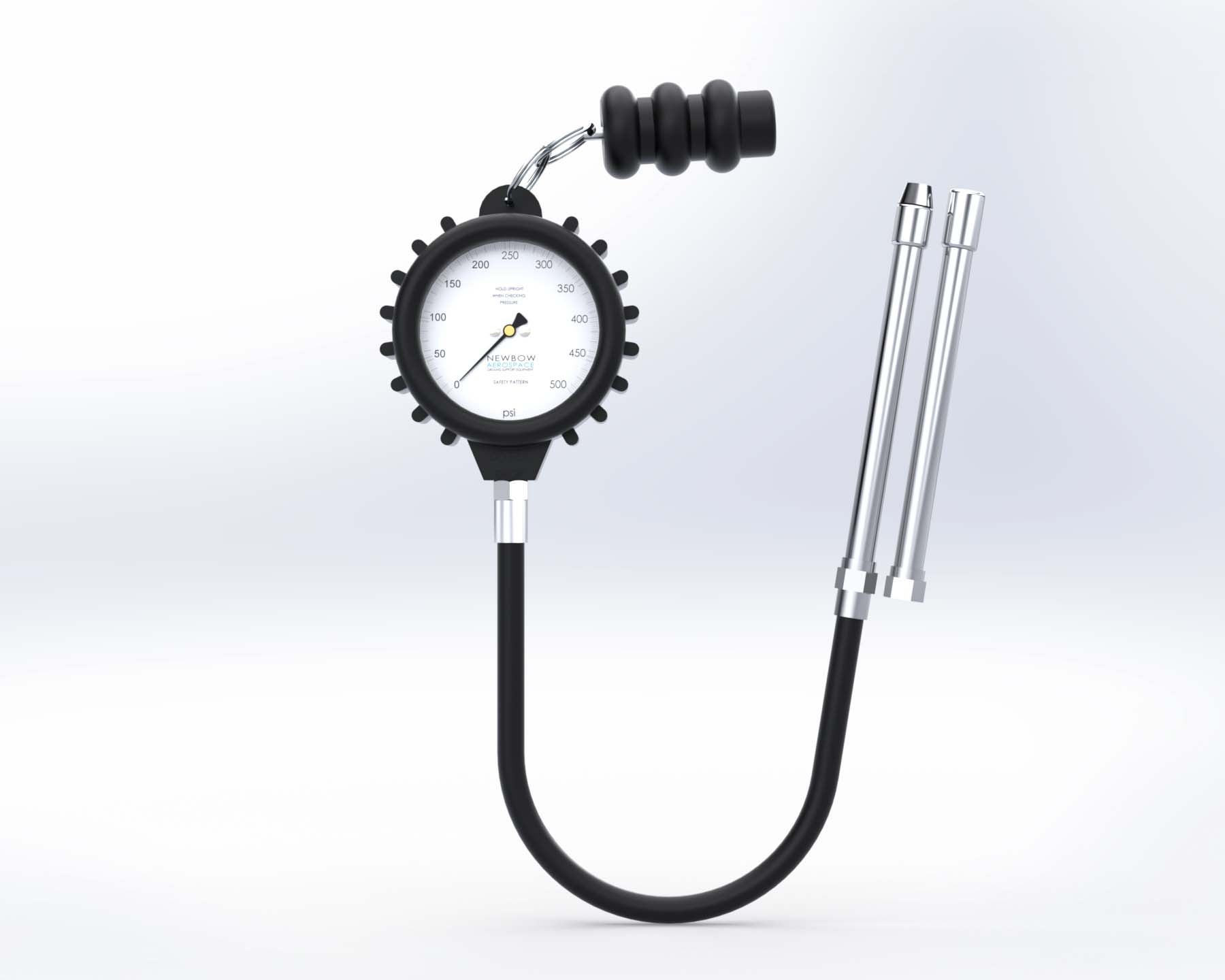 Tyre Pressure Gauge 0-500psi 8v & 12v - Inline Adapter