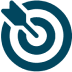 Icon: target with arrow, symbol for accurate results
