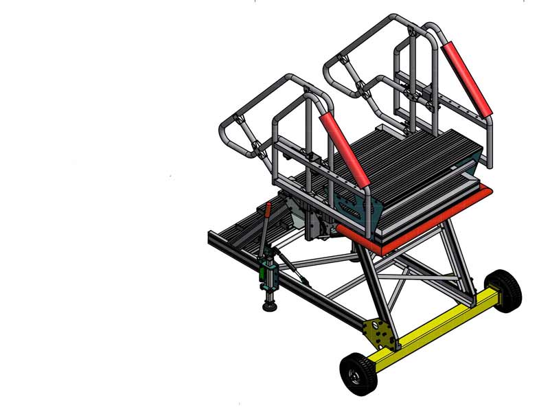 Avionics Bay - H1.25 x L1.0 x W 1.0m - 2 Step (H0.4m)folding and sliding rails