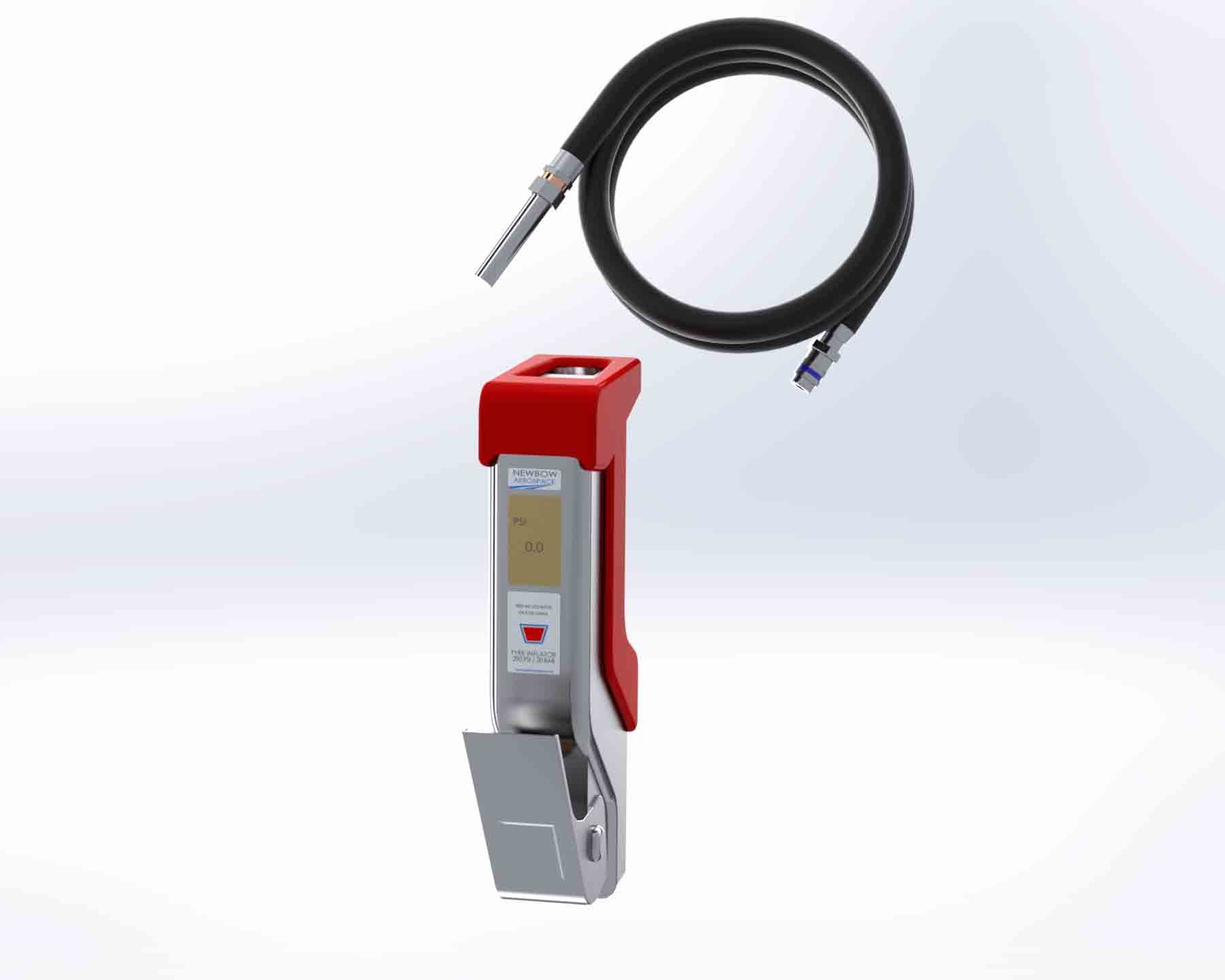 Tyre Inflator Tool - Digital Gauge & 12v Hose (long reach adapter)